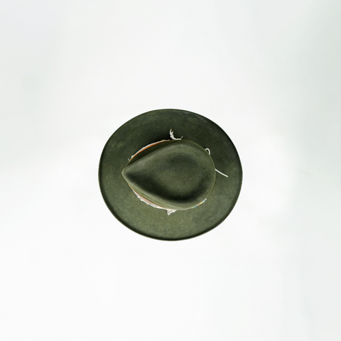 Dark Green 100% Rabbit Felt Tear Drop Fedora