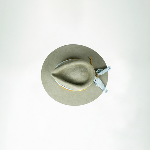 Light Grey 100% Rabbit Felt Tear Drop Fedora