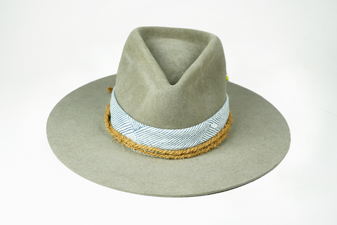 Light Grey 100% Rabbit Felt Tear Drop Fedora