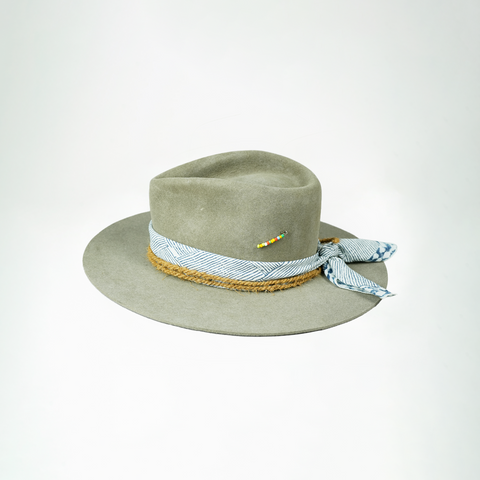 Light Grey 100% Rabbit Felt Tear Drop Fedora