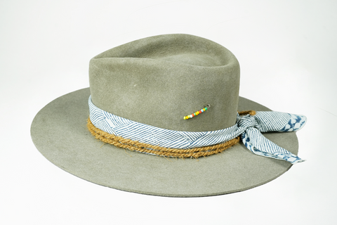 Light Grey 100% Rabbit Felt Tear Drop Fedora
