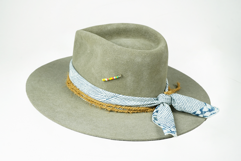Light Grey 100% Rabbit Felt Tear Drop Fedora
