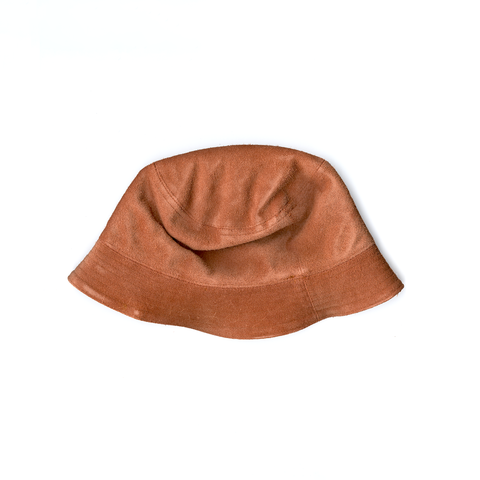 Leather Bucket Hat - Orange Calves Leather