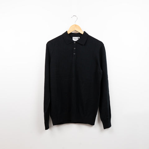 Lightweight 100% Cotton Long Sleeve Knitted Polo Shirt