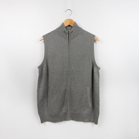 Lightweight 100% Cotton Zip Through Gilet - Ash Grey